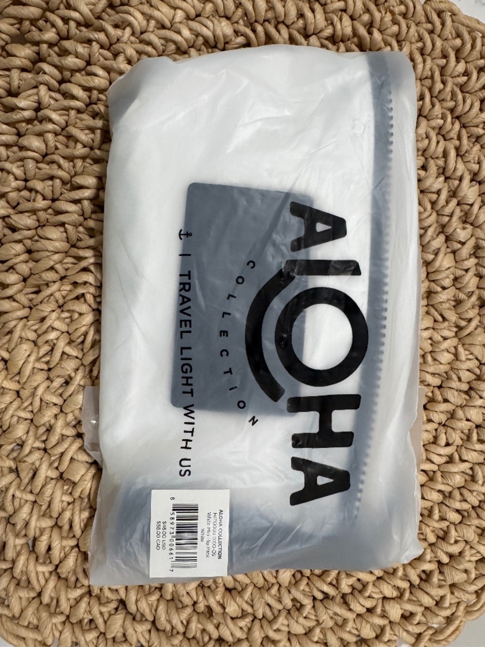 ALOHA Collection Mini Hip Pack White With Black Label Never opened NWT